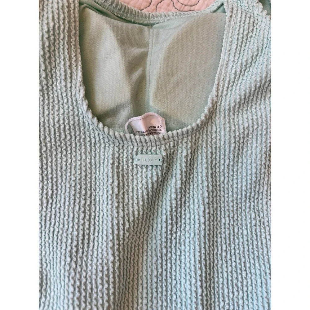 Roxy Girl Mint Green Smocked One Piece Swimsuit Size 14
